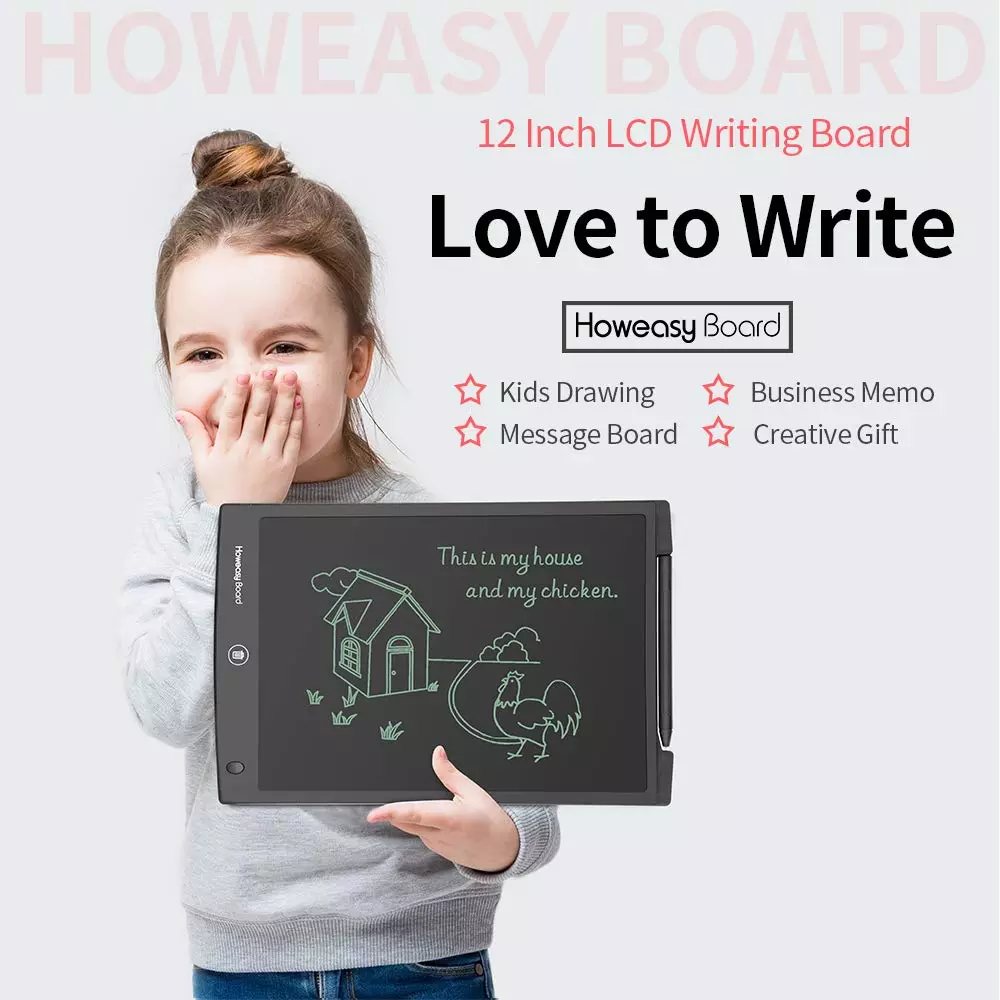 digital writting and skecting tab for kids /Tablet eWriter Kids Drawing Pad  DIGITAL WRITER LIGHTLESS LCD SKETCH SCREEN GIFT FOR KIDS CHILDREN THICK  LINE Large Size Kids Writing Pad Multi Color