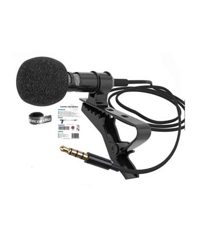 Green Audio Lavalier Microphone with TRS Converter