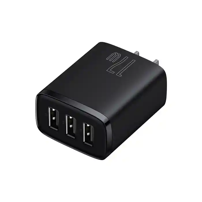 Baseus Charger 17W 3 Usb Output Black US Plug CCXJ020201