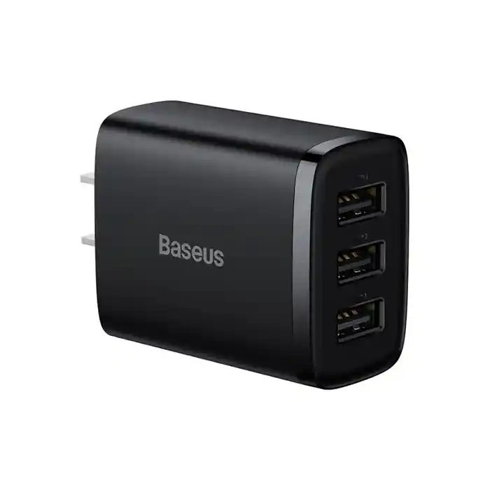 Baseus Charger 17W 3 Usb Output Black US Plug CCXJ020201