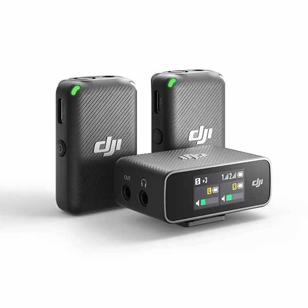 DJI Mic-Wireless Microphone System Portable Wireless Mic Lavalier with Dual-Channel Recording
