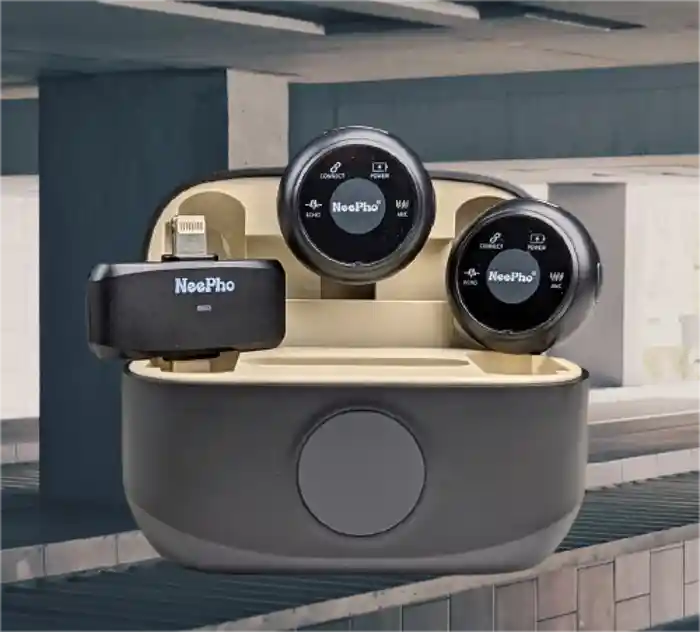 Neepho NP-57 Collar Clip Button Microphone with Type-C and iPhone Receiver – Professional Audio for Content Creators