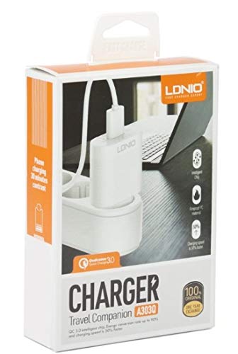 LDNIO 3A Travel Charger with Micro USB Cable EU (A303Q) – White