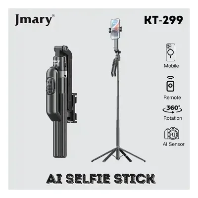 Jmary KT-299 Al Face Sensor Selfie Stick Tripod 1.8 Meter long - Image 1