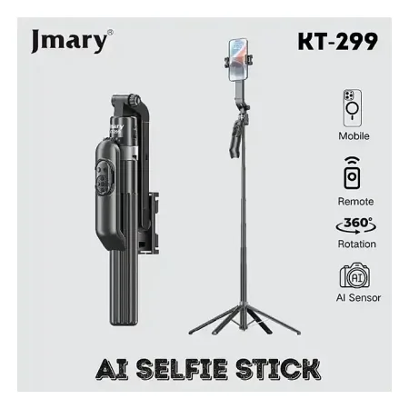 Jmary KT-299 Al Face Sensor Selfie Stick Tripod 1.8 Meter long