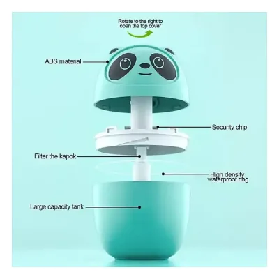 Mini Panda Shaped Humidifier With A Night Light 220ml - Image 3