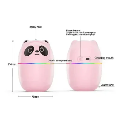 Mini Panda Shaped Humidifier With A Night Light 220ml - Image 2