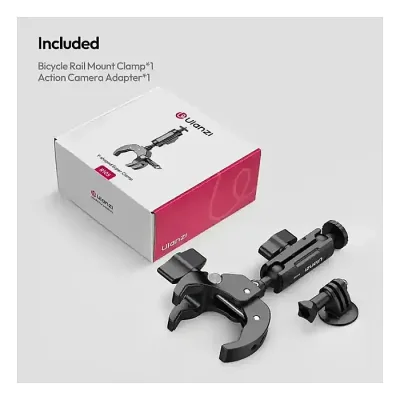 ULANZI R105 Bicycle Rail Mount Clamp Camera Mount with 360° Dual Ballhead Magic Arm, Sturdy Y-Shaped 3-Claw Camera Clamp Mount for GoPro Hero 13/12/11/10/9, Insta360 X5/X4, DJI Osmo Pocket 3/2 Action - Image 2