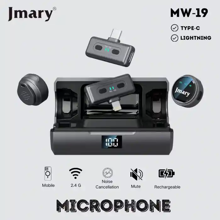 Jmary MW-19 Wireless Microphone for Type-C & lightning iphone
