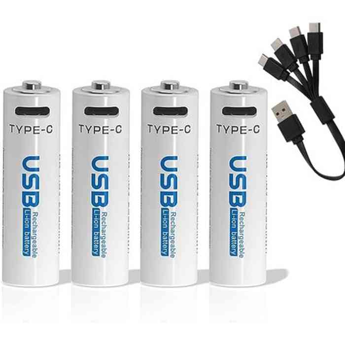 Aivr USB Rechargeable Batteries x4 AA 2550mAh