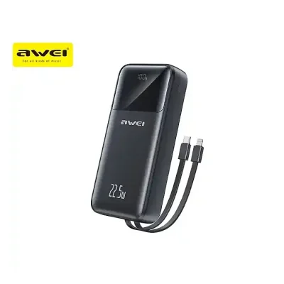 Awei P107K 20000mAh Powerbank 22.5W Fast charger with Built-in Cable Multiple Protection Long Battery Life for iOS&Android Mobile Phone - Image 2