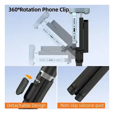 JMARY KT-259 Camera Phone Selfie Stick and Mini Tripods with Remote Shutter - Image 4