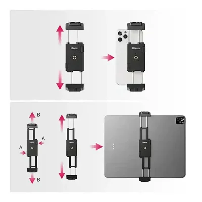 Ulanzi ST-29 Tripod Mount Universal for Tablet and Phone Holder With Cold Shoe Support Horizontal and Vertical Shooting - Image 2