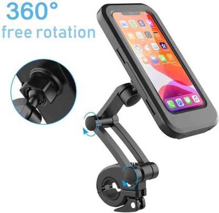 360 Degree Waterproof Mobile Holder for Bike & Cycle (Black)