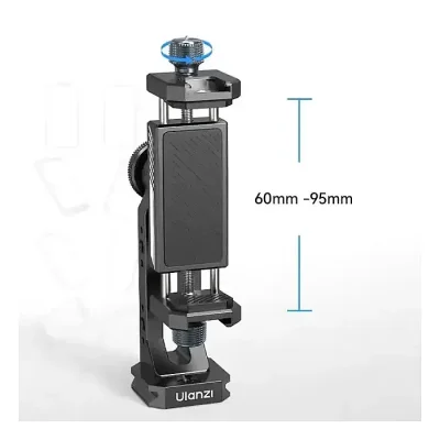 Ulanzi MA53 360 Rotation Metal Phone Holder Tripod Mount Cold Shoe Uka Arca Mount Clip Clamp with 60-95mm Width - Image 3