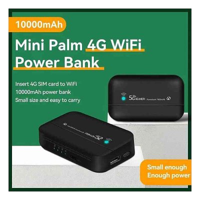 PW100 4G/5G power bank Mobile Wi-Fi hotspot 4G pocket wifi 300mbps speed 10000mAh battery Pocket router - Image 2
