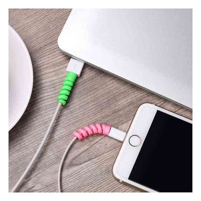 Cable Protector Silicone Bobbin Winder Wire Cord Organizer Cover For Apple Iphone USB Charger Cable Cord 4 Pcs - Image 2