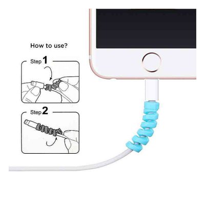 Cable Protector Silicone Bobbin Winder Wire Cord Organizer Cover For Apple Iphone USB Charger Cable Cord 4 Pcs - Image 4