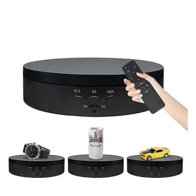 Hive RT-360 3 in 1 electric turntable 360 degree electric rotating display stand with remote control for photography product display jewelery watch 3d models collectibles (black) - Image 5