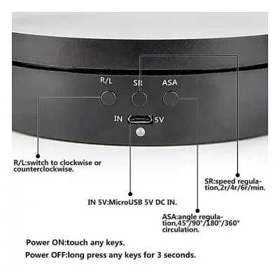 Hive RT-360 3 in 1 electric turntable 360 degree electric rotating display stand with remote control for photography product display jewelery watch 3d models collectibles (black) - Image 3