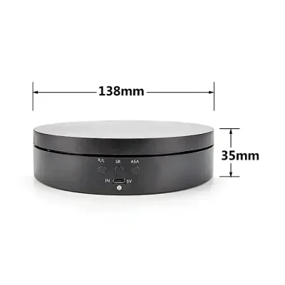 Hive RT-360 3 in 1 electric turntable 360 degree electric rotating display stand with remote control for photography product display jewelery watch 3d models collectibles (black) - Image 2