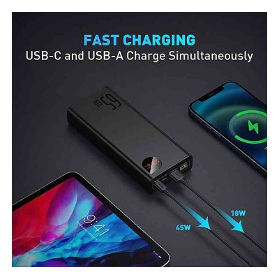 Baseus Adaman 20,000mAh 65W Power Bank  Digital Display Quick Charger - Image 4