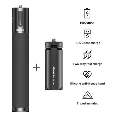 Ulanzi BG-3 10000mAh Battery Power Charger Hand Grip with Mini Tripod 18W PD QC Fast Charge for Smartphone DSLR GoPro 9/8/7/6/5 - Image 4