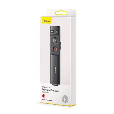 BASEUS Orange Dot Wireless Presenter (Red Laser) PPT Flip Pen - Image 3