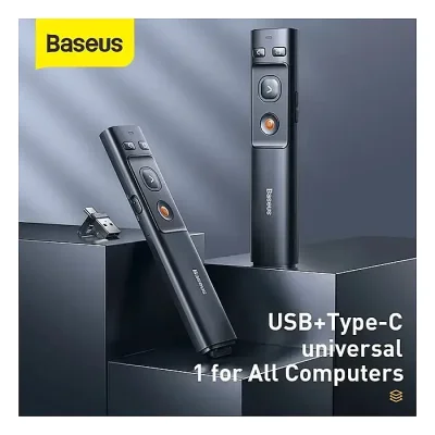 BASEUS Orange Dot Wireless Presenter (Red Laser) PPT Flip Pen - Image 4