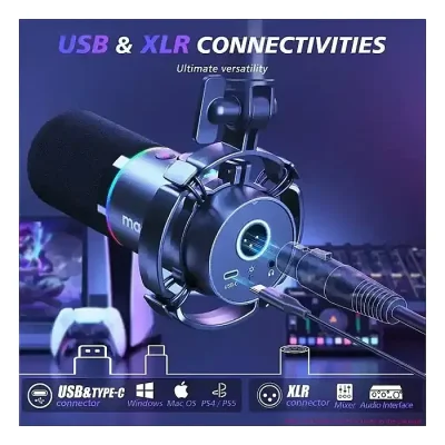 MAONO PD200XS USB/XLR Dynamic Microphone Set with Boom Arm - Image 3