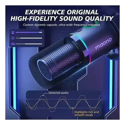 MAONO PD200XS USB/XLR Dynamic Microphone Set with Boom Arm - Image 2