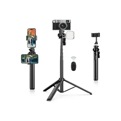 Ulanzi MT-70 Tripod 1.5m Selfie Stick Tripod with 360 / 180 Degree Pan and Tilt, Rotating Cold Shoe Mount, 1kg Max Load Capacity and 20m Wireless Remote Control Range for Smartphone Compact Cameras - Image 6
