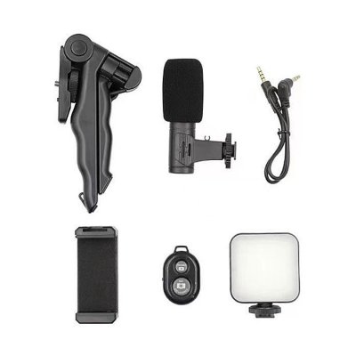 AY-49 Video Vlogger Kits Microphone LED Fill Light Mini Tripod For Phone Vlog Video Recording Condenser - Image 2