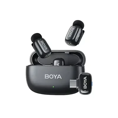 BOYA mini-12-B The World's  Tiniest Wireless Microphone (2RX,2TX) for Android & IOS Devices. - Image 3