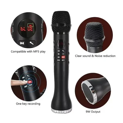 Karaoke L-598 Wireless Microphone Handheld Bluetooth Speaker Singing Recording - Image 3