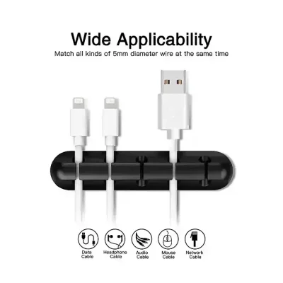 5 Clips Cable Organizer Silicone USB Cable Winder Desktop Tidy Management Clips Cable Holder for Mouse Headphone - Image 4