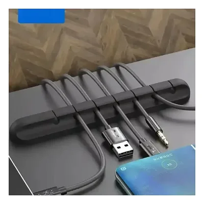 5 Clips Cable Organizer Silicone USB Cable Winder Desktop Tidy Management Clips Cable Holder for Mouse Headphone - Image 2