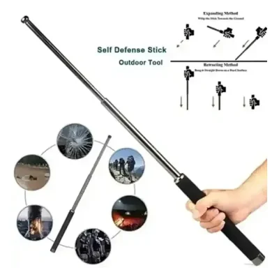 Metal Extendable Self-Defense Stick With Bag - Image 4