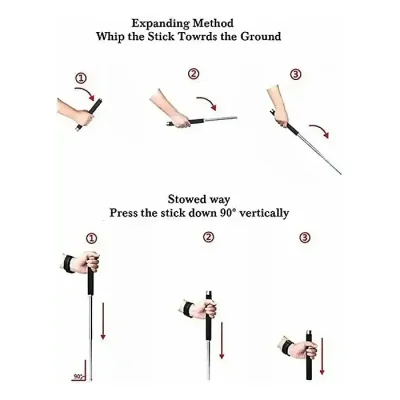 Metal Extendable Self-Defense Stick With Bag - Image 2