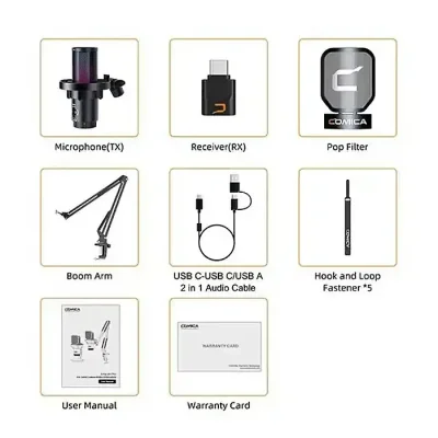 COMICA EJoy Uni Pro RGB Cardioid Condenser Wireless USB Microphone - Image 3