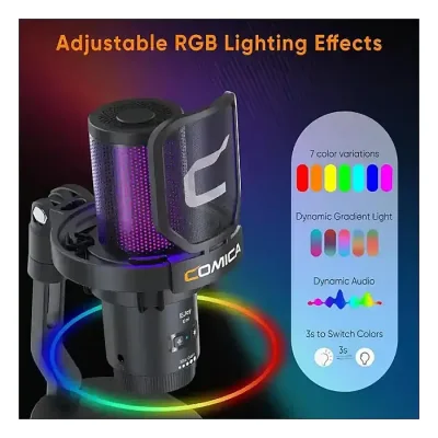 COMICA EJoy Uni Pro RGB Cardioid Condenser Wireless USB Microphone - Image 4