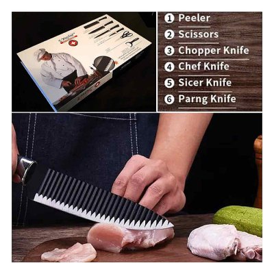 Zepter Kitchen Knife Set 6 in 1 Scissors Fruit Peel Set - Image 2