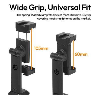 ULANZI MA54 Cell Phone Holder Adapter with Dual Cold Shoes & QR Plate, for Tripod with 1/4" Screw, Adjustable Smartphone Mount Adapter for iPhone, Android - Image 4