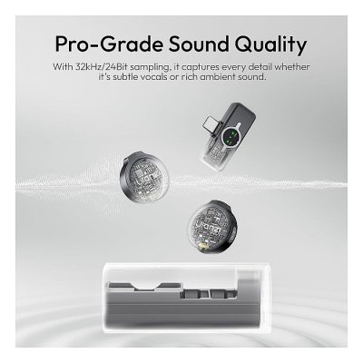 ULANZI A21 Mini Mic Wireless Lavalier Microphone Lapel Microphone Type-C & lightning for iPhone 14/13/12/11 - Image 4