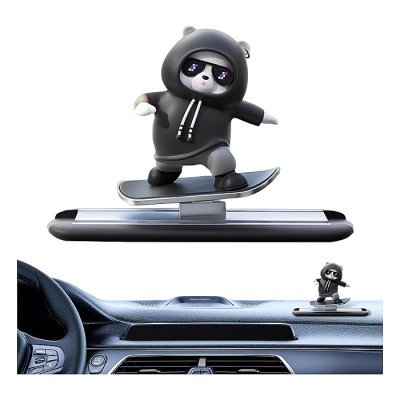 Car Automatic Sliding Skateboard Bear Car Ornaments Mobile Cute Bear Decoration Interior Accessories Moving with Driving - Image 1