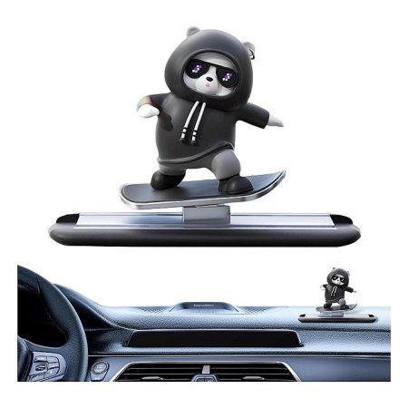 Car Automatic Sliding Skateboard Bear Car Ornaments Mobile Cute Bear Decoration Interior Accessories Moving with Driving