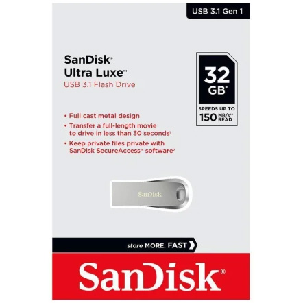 Sandisk 32GB Ultra Luxe USB 3.1 Metal Silver Pen Drive