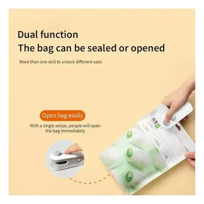 2 in 1 Rechargeable Mini Plastic Bag Sealing Machine - Image 3