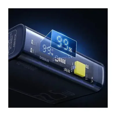 Baseus PPTSZ20 Semi Transparent 22.5W 20000mAh Digital Display Power Bank - Image 2