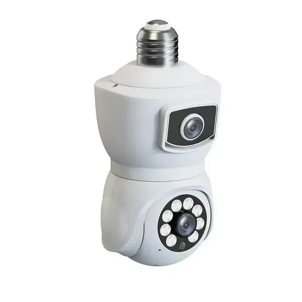 V380 E9 Dual Lens Bulb PTZ IP Camera White/ Black Color